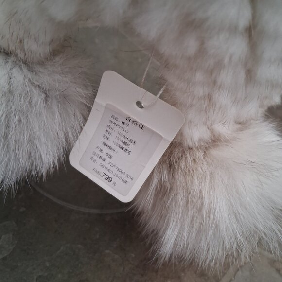 New Mink Fur Knitted Beanie Hat with Fox Pompoms - Picture 5 of 10